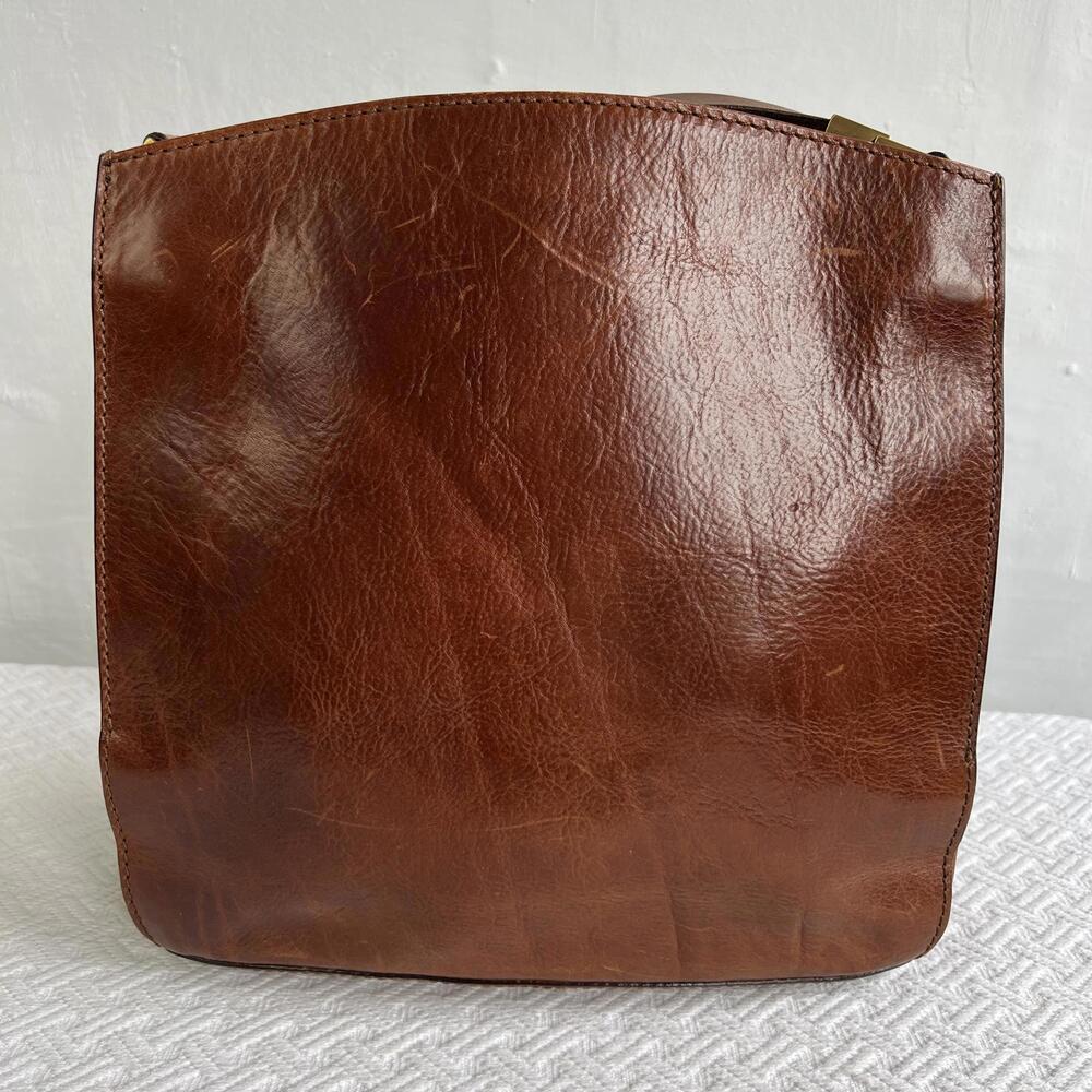 The Bridge Brown Leather Crossbody Bag Italian Academia Quiet Luxury Prep Purse - Picture 11 of 15